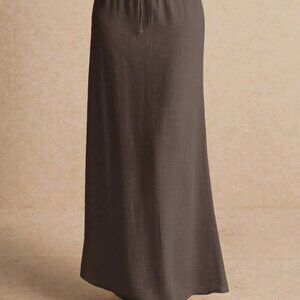 Coffee Brown Casual Women's Maxi Skirt